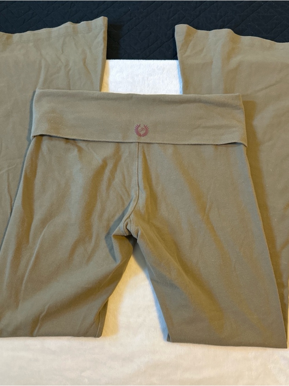 PINK Victoria's Secret Olive Green Fold-Over Waist Kids Leggings